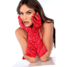 Une paire de gants satinés rouges avec strass - Mapalé