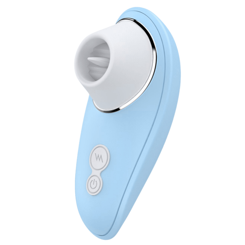 Vibromasseur bleu à langue vibrante pour cunnilingus