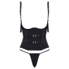 Corset taille noir Cottelli PARTY – Corset à armatures avec sangles décoratives et mini string