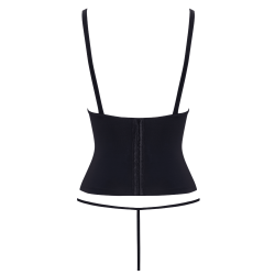 Corset taille noir Cottelli PARTY – Corset à armatures avec sangles décoratives et mini string