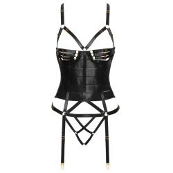 Corset porte-jarretelles et string assorti - Cottelli
