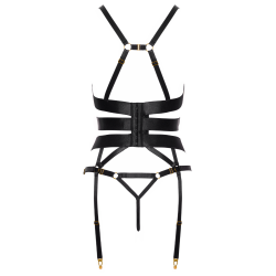 Corset porte-jarretelles et string assorti - Cottelli