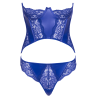 Ensemble corset bustier bleu royal avec string - Cottelli