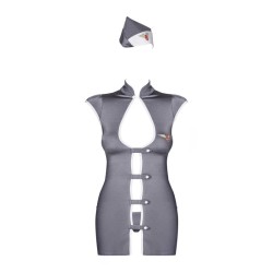 Stewardess Costume 3 pcs - Gris