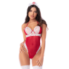 Body infirmière noir en maille et dentelle avec accessoire tête – Mapalé