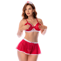 Ensemble infirmière lingerie noir avec jupe – Mapalé