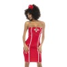 Costume infirmière 2 pièces, robe avec bretelles réglables et serre tête 