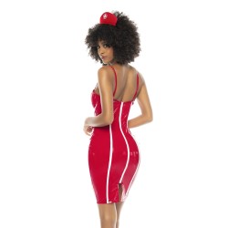 Costume infirmière 2 pièces, robe avec bretelles réglables et serre tête 
