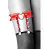Jarretière rouge avec coeur pointes et tulle 