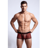 Boxer en résille imprimé léopard rouge