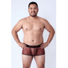 Boxer en résille imprimé léopard rouge