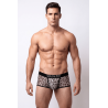 Boxer en résille imprimé léopard gris