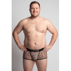 Boxer en résille imprimé léopard
