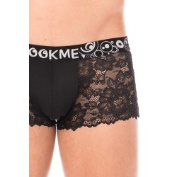 Boxer noir en dentelle délicate 