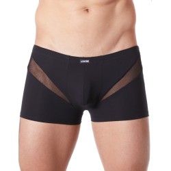 Boxer noir sexy avec fine résille en V