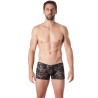 Boxer noir en fine dentelle avec légère transparence