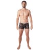 Boxer noir en fine dentelle avec légère transparence