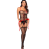 Bodystocking en résille noire style infirmière avec menottes - Mapalé