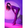 Bodystocking en résille à motif floral, couleur orchidée - Mapalé