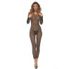 Bodystocking noir ouvert à l'entrejambe 