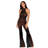 bodystocking en dentelle au crochet sans couture et résille noire 