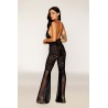 bodystocking en dentelle au crochet sans couture et résille noire 