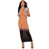 Robe bodystocking avec motifs zèbre, aux couleurs cuivrées 
