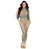 Robe bodystocking en filet dans un design géométrique sans couture 