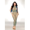 Robe bodystocking en filet dans un design géométrique sans couture 
