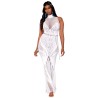 Robe bodystocking en résille et dentelle blanche 
