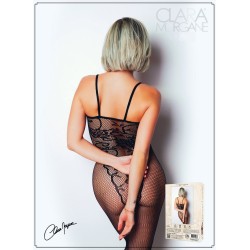 Bodystocking résille imprimé motifs floraux - Le Numéro 13 - Collection Bodystocking 