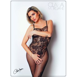 Bodystocking résille imprimé motifs floraux - Le Numéro 13 - Collection Bodystocking 