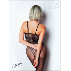 Bodystocking résille imprimé motifs floraux - Le Numéro 13 - Collection Bodystocking 