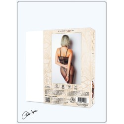 Bodystocking résille imprimé motifs floraux - Le Numéro 13 - Collection Bodystocking 