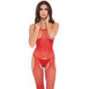 Bodystocking rouge scintillante 