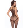 Bodystocking large maille ouvert à l'entrejambe 