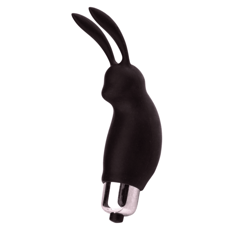 Mini Stimulateur Clitoridien Lapin Noir  1 dosette lubrifiant — Pocket Pleasure