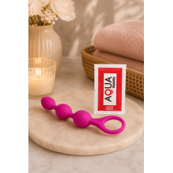 Chapelet Anal 3 Boules Fuchsia Silicone  1 dosette de lubrifiant — Pocket Pleasure