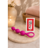 Chapelet Anal 3 Boules Fuchsia Silicone  1 dosette de lubrifiant — Pocket Pleasure