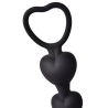 Chapelet Anal Cœur Silicone Noir  1 dosette de lubrifiant — Pocket Pleasure