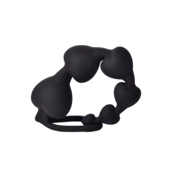 Chapelet Anal Cœur Silicone Noir  1 dosette de lubrifiant — Pocket Pleasure