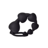 Chapelet Anal Cœur Silicone Noir  1 dosette de lubrifiant — Pocket Pleasure
