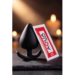 Plug Anal Silicone Noir XS Pocket Pleasure  1 dosette de lubrifiant