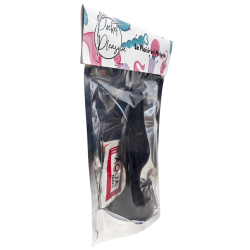 Plug Anal Noir en Silicone XL avec Ventouse Taille XL 15 cm Pocket Pleasure  1 dosette de lubrifiant