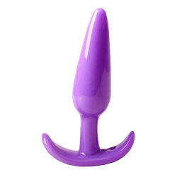 Plug anal violet souple base évasée Pocket Pleasure  1 dosette de lubrifiant