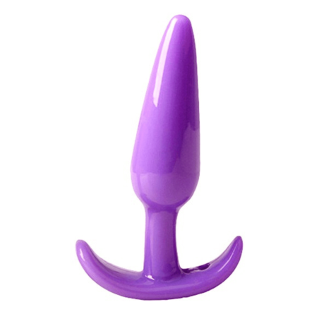 Plug anal violet souple base évasée Pocket Pleasure  1 dosette de lubrifiant