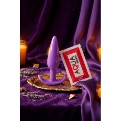 Plug anal violet souple base évasée Pocket Pleasure  1 dosette de lubrifiant