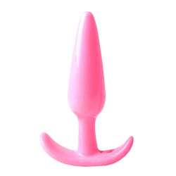 Plug anal rose souple base évasée Pocket Pleasure  1 dosette lubrifiant