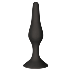 Plug Anal Noir en Silicone L avec Ventouse Taille L 12,7 cm Pocket Pleasure  1 dosette de lubrifiant