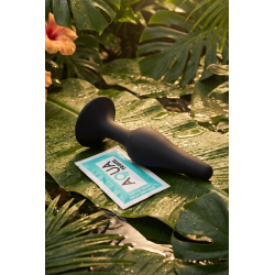 Plug Anal Noir en Silicone M avec Ventouse Taille M 11,3 cm Pocket Pleasure  1 dosette de lubrifiant